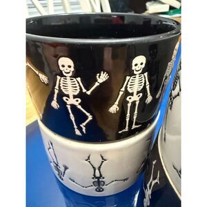 The Bake Shop Masterclass Halloween Dancing Skeleton Ceramic Bowls Set of 4
